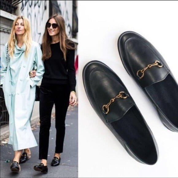 GUCCI Brixton Horsebit Black Leather Foldable Mules Blogger Favorite Loafers 36 - Picture 10 of 14